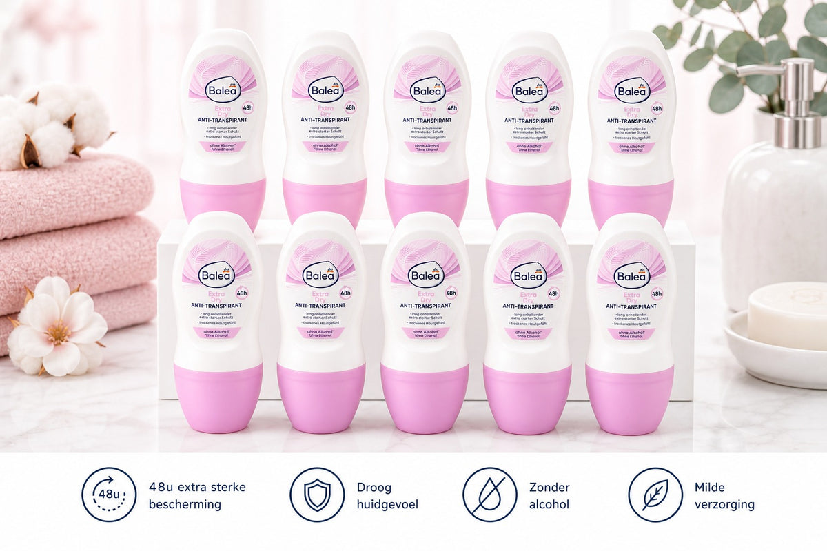 10x Balea Antitranspirant Deo Roll On Extra Dry - gezinsbundel