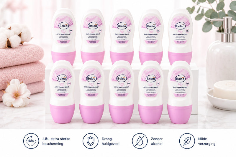 10x Balea Antitranspirant Deo Roll On Extra Dry - gezinsbundel