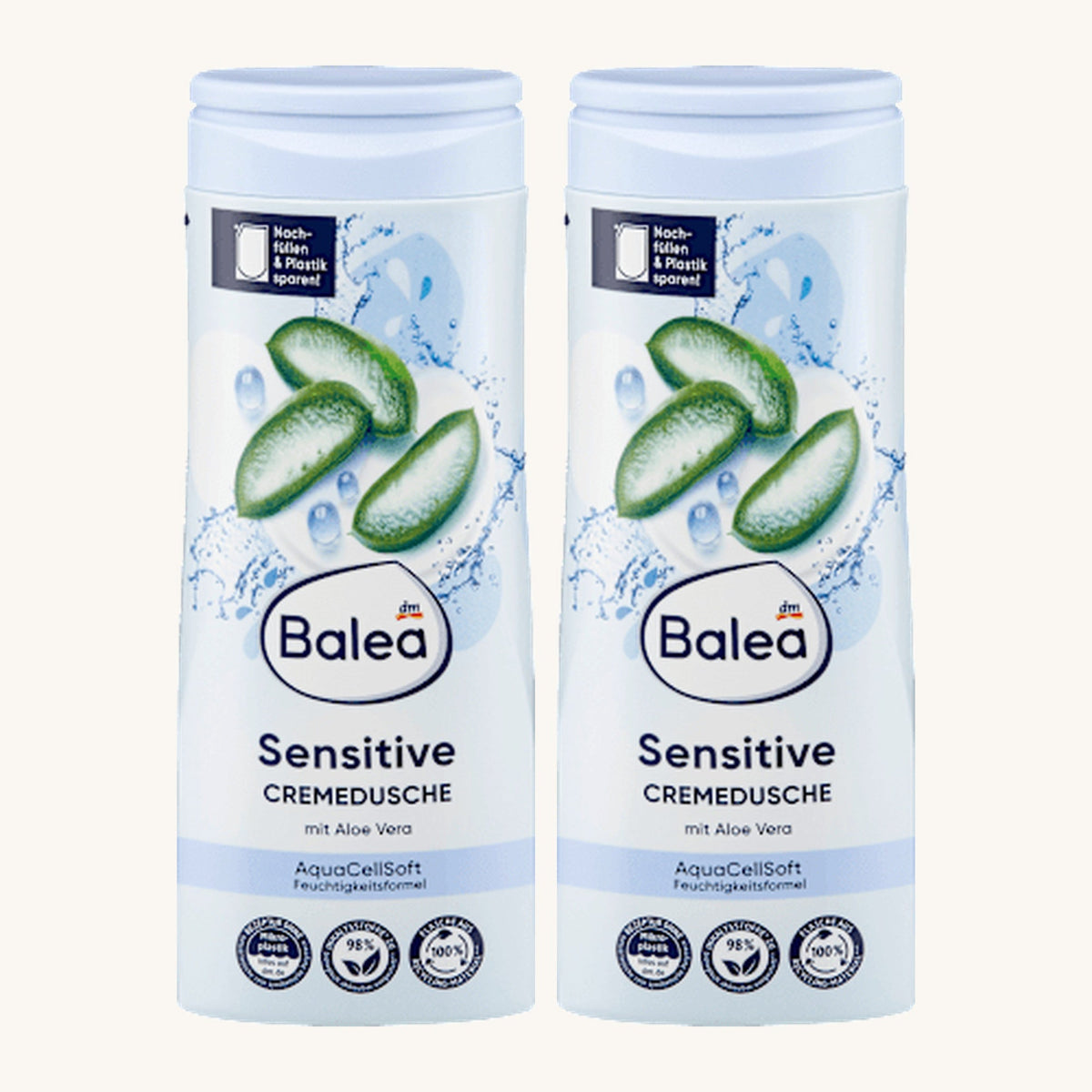 20× Balea Crèmedouche Sensitive, 300 ml — XL-bundel