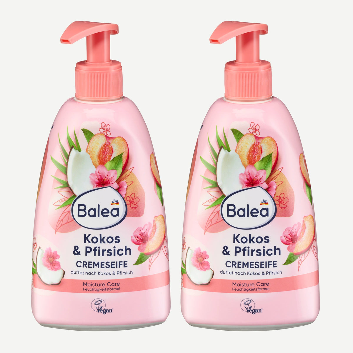 Balea Crèmezeep Perzik en Kokos 2x 500 ml
