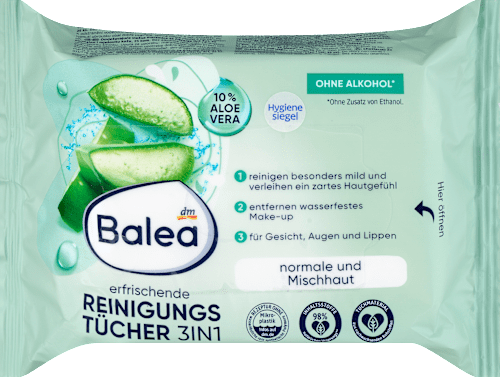 Balea Reinigingsdoekjes 3-in-1 Verfrissend, 25 stuks