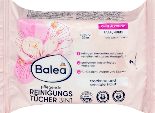 Balea Reinigingsdoekjes 3-in-1 Verzorgend, 25 stuks
