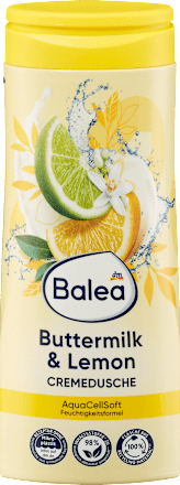 10× Balea Crèmedouche Buttermilk & Lemon, 300 ml — gezinsbundel