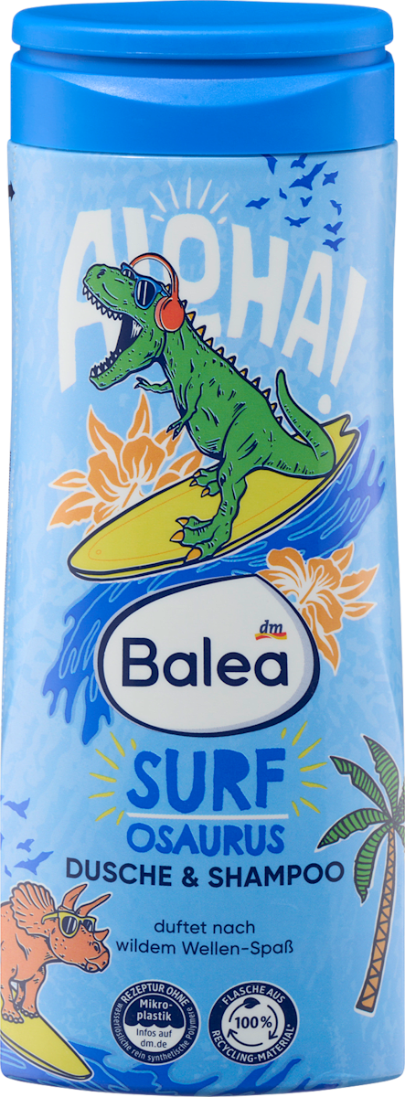 Balea Kids douchegel & shampoo 2-in-1 Surfosaurus, 300 ml