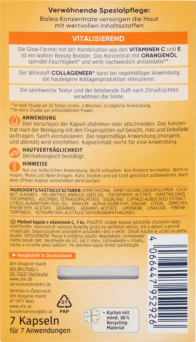 Balea Vitamine C Concentraat – achterkant – Purbesa Care