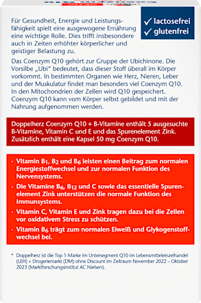 Doppelherz Coenzym Q 10 + B-Vitamine Kapseln 30 St, 12,5 g Voedingssupplement – afbeelding 2