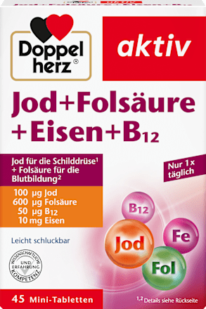 Doppelherz Jod Folsaeure Eisen Tabletten 45 st