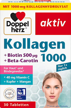 Doppelherz Kollagen 1000, Tabletten 30 St, 40,8 g Voedingssupplement