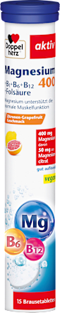 Doppelherz Magnesium 400 Vitamine B6 B12 Foliumzuur Bruistabletten 15 stuks