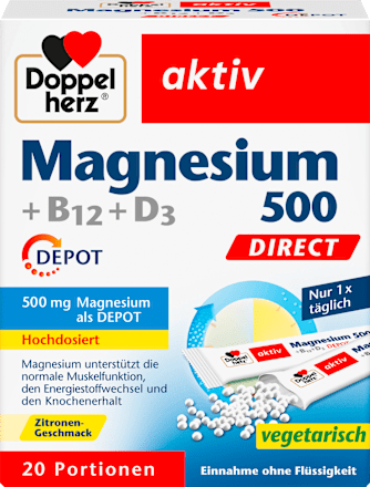 Doppelherz Magnesium 500 B12 D3 Direct Granulaat 20 stuks