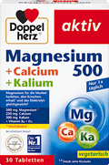 Doppelherz Magnesium 500 + Calcium + Kalium Tabletten 30 St, 69,6 g Voedingssupplement