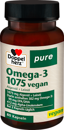 Doppelherz Omega-3 1075 Vegan Kapseln 80 St, 61,2 g Voedingssupplement