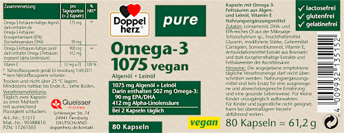 Doppelherz Omega-3 1075 Vegan Kapseln 80 St, 61,2 g Voedingssupplement – afbeelding 2