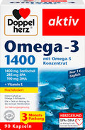 Doppelherz Omega-3 1400 Kapseln 90 St, 171,3 g Voedingssupplement