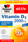 Doppelherz Vitamin D3 2000 I.e. Mini Tabletten 60 St, 24,9 g Voedingssupplement