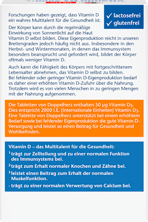 Doppelherz Vitamin D3 2000 I.e. Mini Tabletten 60 St, 24,9 g Voedingssupplement – afbeelding 2