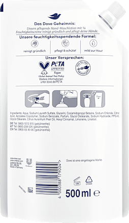 Dove Fluessigseife Pflegende Handwaschlotion Nachfuellpack, 500 ml – afbeelding 2