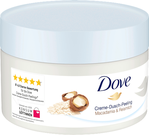 Dove Bodyscrub Macadamia & Rijstmelk, 225 ml
