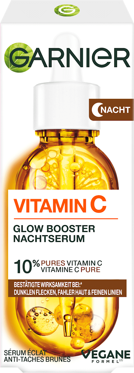 Garnier Skin Active Glow Booster Nachtserum met Vitamine C & Hyaluronzuur, 30 ml
