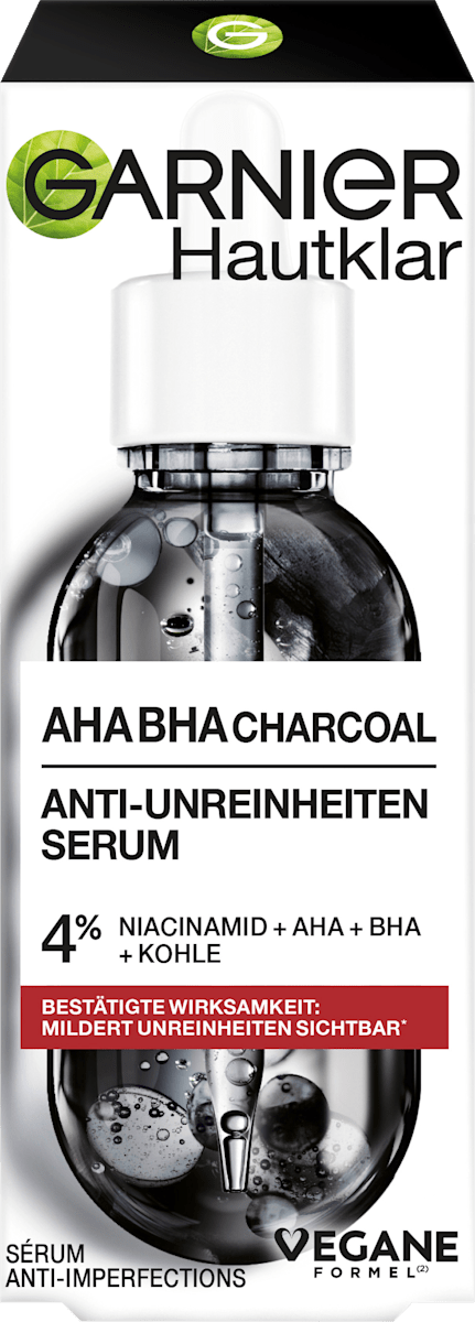 Garnier Skin Active Anti-onzuiverheden Serum AHA + BHA met Houtskool, 30 ml