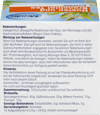 Mivolis Arzneitee Husten en Bronchial Tee 12 Beutel – afbeelding 2