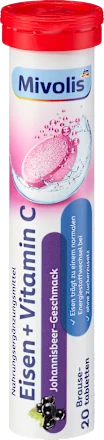 Mivolis IJzer + C Bruistabletten, 20 stuks, 82 g