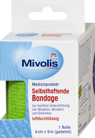 Mivolis Selbsthaftende Bandage 6 Cm X 5 M Gedehnt 1 Rolle