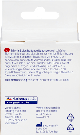 Mivolis Selbsthaftende Bandage 6 Cm X 5 M Gedehnt 1 Rolle – afbeelding 2