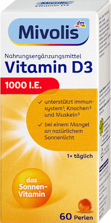 Mivolis Vitamin D3 Parels 1000 I E 60 st