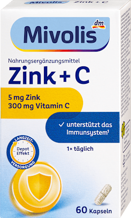 Mivolis Zink + C capsules, 60 capsules, 38 g