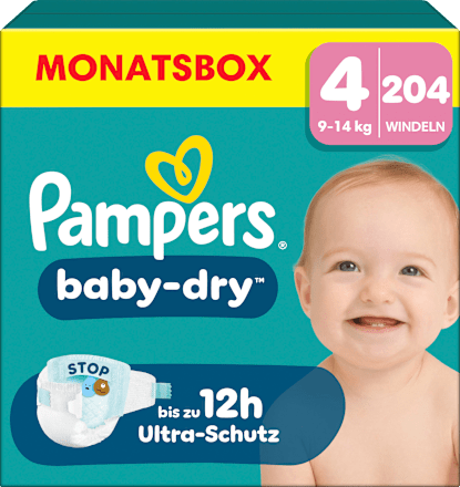 Pampers Baby Dry Windeln Gr 4 Maxi 9 14 Kg Monatsbox