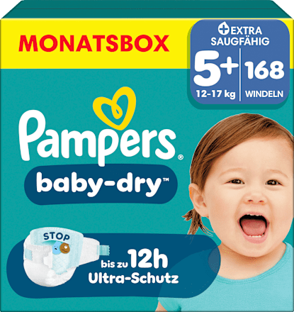 Pampers Baby Dry Windeln Gr 5 Junior Plus 12 17 Kg Monatsbox