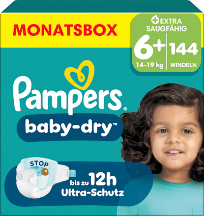 Pampers Baby Dry Windeln Gr 6 Extra Large 14 19 Kg Monatsbox