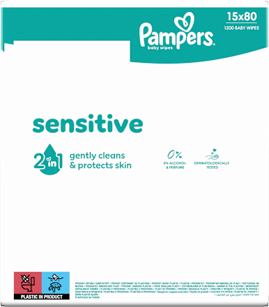 Pampers Feuchttuecher Sensitive 15x80 st Vorteilspack – afbeelding 2