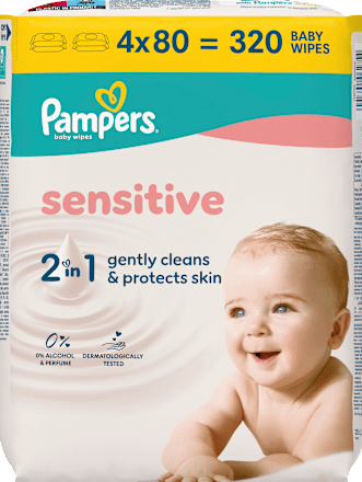 Pampers Feuchttuecher Sensitive 4x80 st – afbeelding 2
