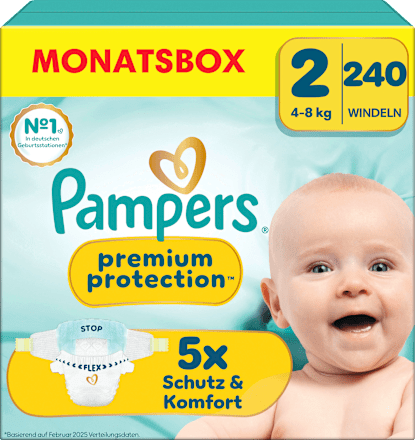 Pampers Premium Protection Windeln New Baby Gr 2 Mini 4 8 Kg Monatsbox